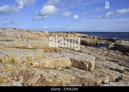 Vista sulla costa svedese sul mar baltico, vicino a skane, varhallen. Costa di Skane sul Mar Baltico in Svezia varhallen, oesterlen Foto Stock