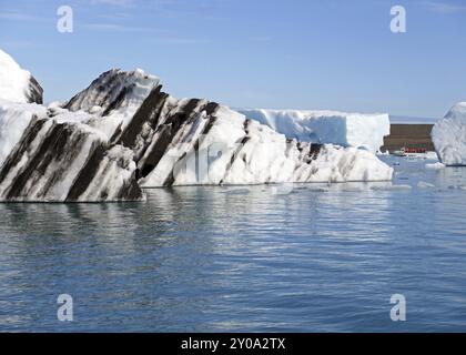 Il lago glaciale Joekulsarlon in Islanda Foto Stock