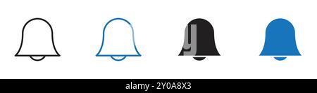 Icona Campana segno grafico vettoriale lineare o set di simboli per l'interfaccia utente dell'app Web Illustrazione Vettoriale