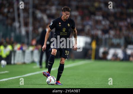 Torino, Italia. 1 settembre 2024. j31 di j31#2 in azione durante la partita di serie A tra Juventus FC e Roma allo Stadio Allianz il 1° settembre 2024 a Torino. Crediti: Marco Canoniero/Alamy Live News Foto Stock