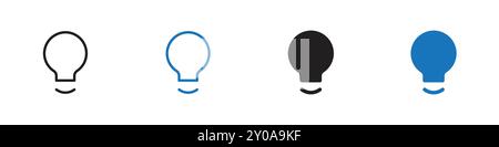 Icona della lampadina segno grafico vettoriale lineare o set di simboli per l'interfaccia utente dell'app Web Illustrazione Vettoriale