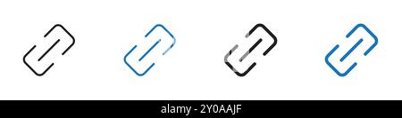 Icona di collegamento segno grafico vettoriale lineare o set di simboli per l'interfaccia utente dell'app Web Illustrazione Vettoriale