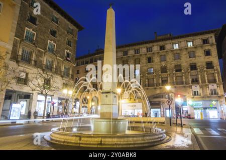 Fonte della principessa, 1834, (fonte di tartarughe), piazza Rei Joan Carles i, Palma. Maiorca, Isole Baleari, Spagna, Europa Foto Stock