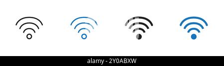 Icona WiFi segno grafico vettoriale lineare o simbolo impostato per l'interfaccia utente dell'app Web Illustrazione Vettoriale