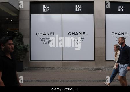 Copenhagen/ Danimarca/01 settembre 2024/Chanel apertura inverno 2024 i Illum Depaertment store a stroget, capitale danese. (Foto. Francis Joseph Dean/Dean Pictures) (non per uso commerciale) Foto Stock