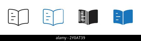 Icona libro segno grafico vettoriale lineare o set di simboli per l'interfaccia utente dell'app Web Illustrazione Vettoriale