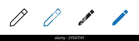 Icona a matita segno grafico vettoriale lineare o set di simboli per l'interfaccia utente dell'app Web Illustrazione Vettoriale