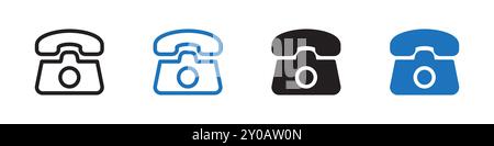 Icona telefono segno grafico vettoriale lineare o set di simboli per l'interfaccia utente dell'app Web Illustrazione Vettoriale
