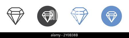 Icona valori piatta impostata in bianco e nero contorno contrassegno vettoriale Illustrazione Vettoriale