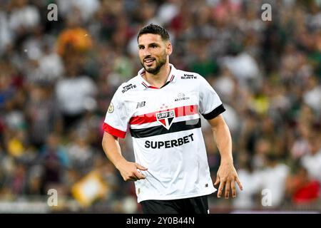 Rio, Brasile - 1° settembre 2024: Jonathan Calleri giocatore nella partita tra Fluminense e San Paolo per il Campionato brasiliano, 25° round al MARAC Foto Stock