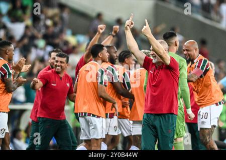 Rio, Brasile - 1° settembre 2024: Mano Menezes giocatore nella partita tra Fluminense e San Paolo per il Campionato brasiliano, 25° round a Maracana Foto Stock