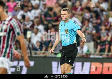 Rio, Brasile - 1° settembre 2024: Paulo Cesar Zanovelli da Silva (FIFA) arbitro nella partita tra Fluminense e San Paolo del Championshi brasiliano Foto Stock