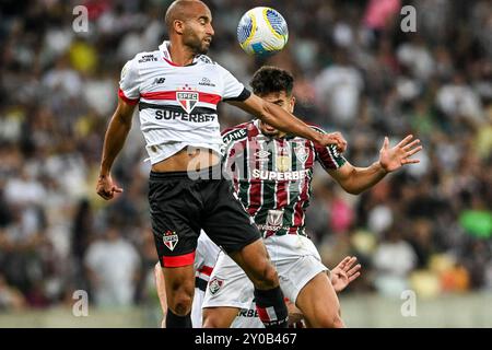 Rio, Brasile - 1° settembre 2024: Partita tra Fluminense e San Paolo per il Campionato brasiliano, 25° round allo Stadio Maracana Foto Stock