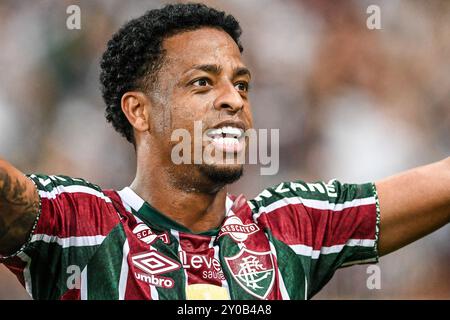 Rio, Brasile - 1° settembre 2024: Keno giocatore in partita tra Fluminense e San Paolo per il Campionato brasiliano, 25° round allo Stadio Maracana Foto Stock