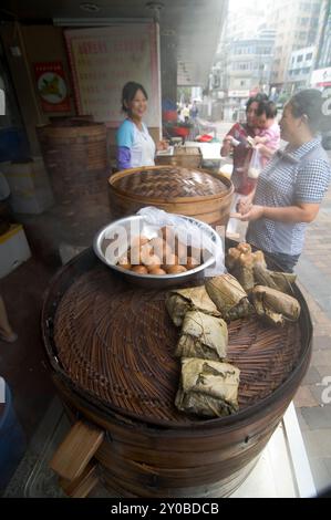 Un ristorante che serve colazione a lo Wu a Shenzhen, Cina. Foto Stock