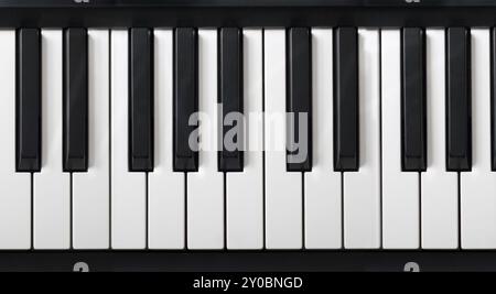 Piano tastiera elettronica con tasti per pianoforte in bianco e nero Foto Stock