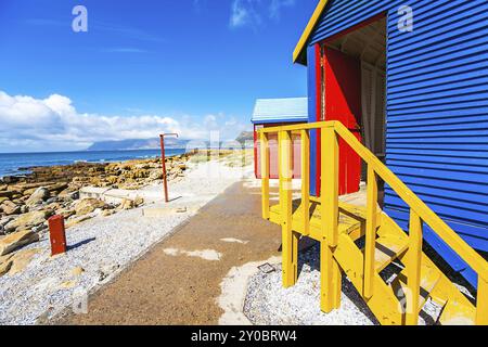 Spiaggia di capanne in San Giacomo Sud Africa Foto Stock