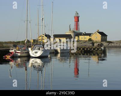 Utklippan, è un faro svedese, e il nome di due piccole isole Soedraskaer e Norraskaer situate a Blekinge a sud di Karlskrona Foto Stock