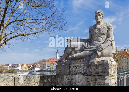 Padre Lech, scultura a Landsberg am Lech, Germania, Europa Foto Stock