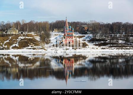 Chiesa della Trasfigurazione di Kazan nella città di Tutaev, Russia, Europa Foto Stock