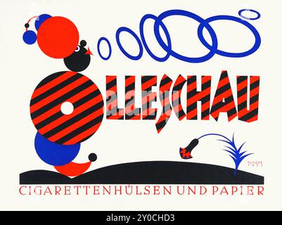 Julius Klinger (artista grafico austriaco 1876-1942) Olleschau Cigarettenhülsen und Papier (tubo di sigaretta e carta di sigarette) poster pubblicitario 1923 Foto Stock