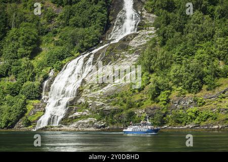 Vista del Geirangerfjord in Norvegia Foto Stock