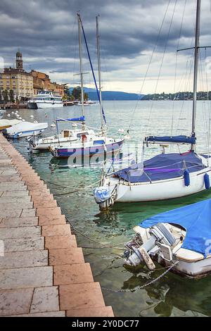 Porto Nuovo a Limone - Lago di Garda - Garda Trentino Foto Stock