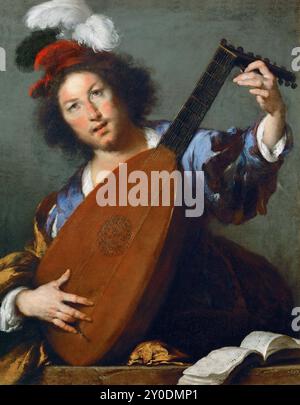 Il liuto Bernardo Strozzi Foto Stock