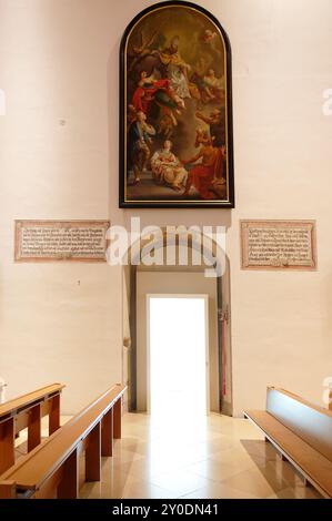 Eisenstadt, Burgenland, Austria. Cattedrale cattolica di St. Martin. Apoteosi di San Martino (Martino di Tours) di Stephan Dofmeister del 1777, ex altare maggiore nella cattedrale Foto Stock