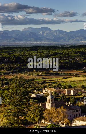 iglesia de la inmaculada concepcion y el beato Ramon Llull, Randa, Maiorca, isole baleari, Spagna Foto Stock