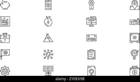 Icone aziendali raccolta icone vettoriali di alta qualità con tratto modificabile. Ideale per progetti professionali e creativi. Illustrazione Vettoriale