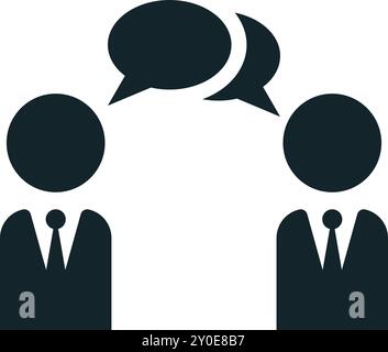 Due uomini d'affari che si scambiano idee durante una riunione d'affari Illustrazione Vettoriale
