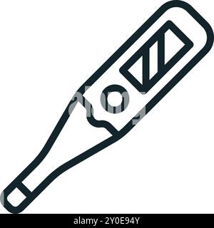 Termometro elettronico digitale che mostra l'icona della linea di temperatura in aumento Illustrazione Vettoriale