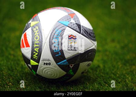 Una visione generale del calcio ufficiale della UEFA Nations League. Data foto: Lunedì 2 settembre 2024. Foto Stock