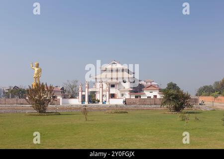 Linh Son, il tempio francese, Lumbini, Nepal Foto Stock