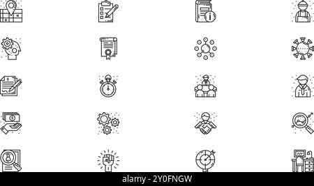 Pacchetto icone risorse umane raccolta icone vettoriali di alta qualità con tratto modificabile. Ideale per progetti professionali e creativi. Illustrazione Vettoriale