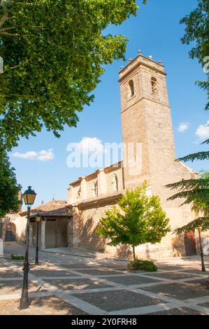 Santa Maria de la Peña chiesa. Brihuega, provincia di Guadalajara, Castilla La Mancha, in Spagna. Foto Stock