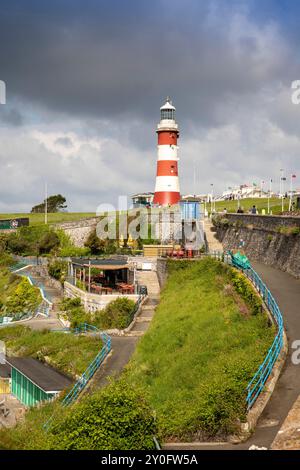 Regno Unito, Inghilterra, Devon, Plymouth, Smeaton's Tower da Madeira Row Foto Stock