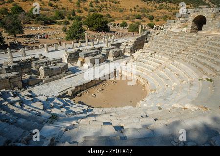 Selcúk, Turchia - 30 agosto 2024: L'Odeon nelle rovine dell'antica città di Efeso a Selcók, Turchia. Foto Stock