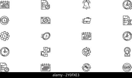 Icone di gestione del tempo raccolta icone vettoriali di alta qualità con traccia modificabile. Ideale per progetti professionali e creativi. Illustrazione Vettoriale
