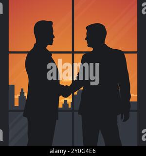 Due uomini d'affari che stringono la mano. Due politici fanno un accordo. Illustrazione vettoriale Illustrazione Vettoriale