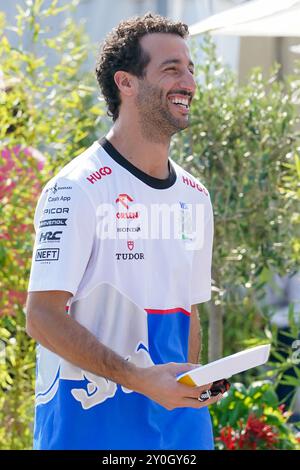 Daniel Ricciardo durante il Gran Premio d'Italia 2024 di Formula 1 Pirelli il 30 agosto 2024, Monza, Italia. Foto Stock