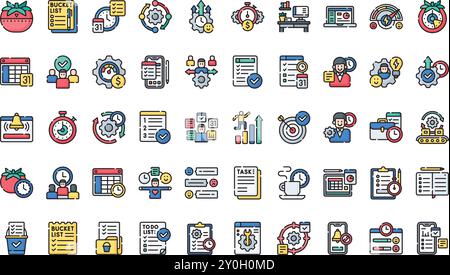 Icone di produttività raccolta icone vettoriali di alta qualità con tratto modificabile. Ideale per progetti professionali e creativi. Illustrazione Vettoriale