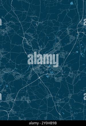 Doncaster, Regno Unito, poster della mappa del progetto artistico Illustrazione Vettoriale