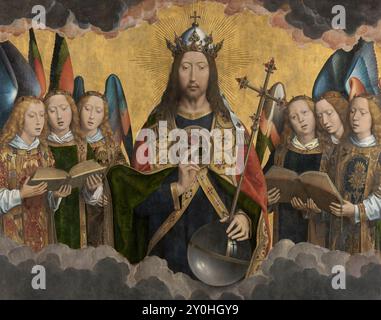 Cristo circondato da Musician Angels, 1480, Paining di Hans Memling Foto Stock