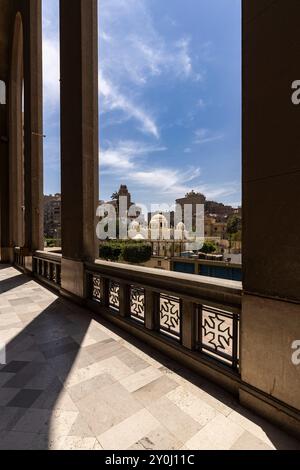 Chiesa della Vergine Maria, Madonna di Zeitoun, miracolo dell'apparizione mariana, dalla nuova cattedrale, Zeitoun (Zeitun), il Cairo, Egitto, nord Africa, Africa Foto Stock