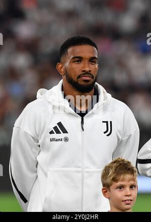 Gleison Bremer Juventus FC durante la partita di serie A 2024/25 tra Juventus FC e AS Roma all'Allianz Stadium il 1 settembre 2024 a Torino, Italia - ph Giuliano Marchisciano durante Juventus FC vs AS Roma, partita di calcio italiano di serie A A Torino, 1 settembre 2024 Foto Stock