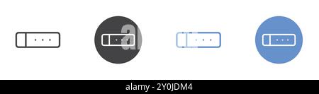 Icona flauto Set piatto in bianco e nero contorno segno vettoriale Illustrazione Vettoriale