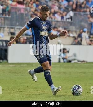 CHESTER, PA, USA - 27 LUGLIO 2024: Partita della Leagues Cup tra Philadelphia Union e Charlotte FC al Subaru Park. ***SOLO PER USO EDITORIALE*** Foto Stock