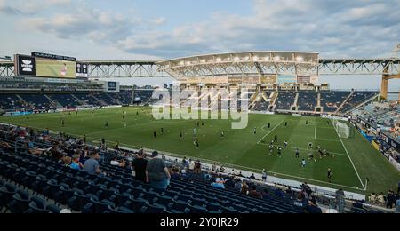 CHESTER, PA, USA - 27 LUGLIO 2024: Partita della Leagues Cup tra Philadelphia Union e Charlotte FC al Subaru Park. ***SOLO PER USO EDITORIALE*** Foto Stock